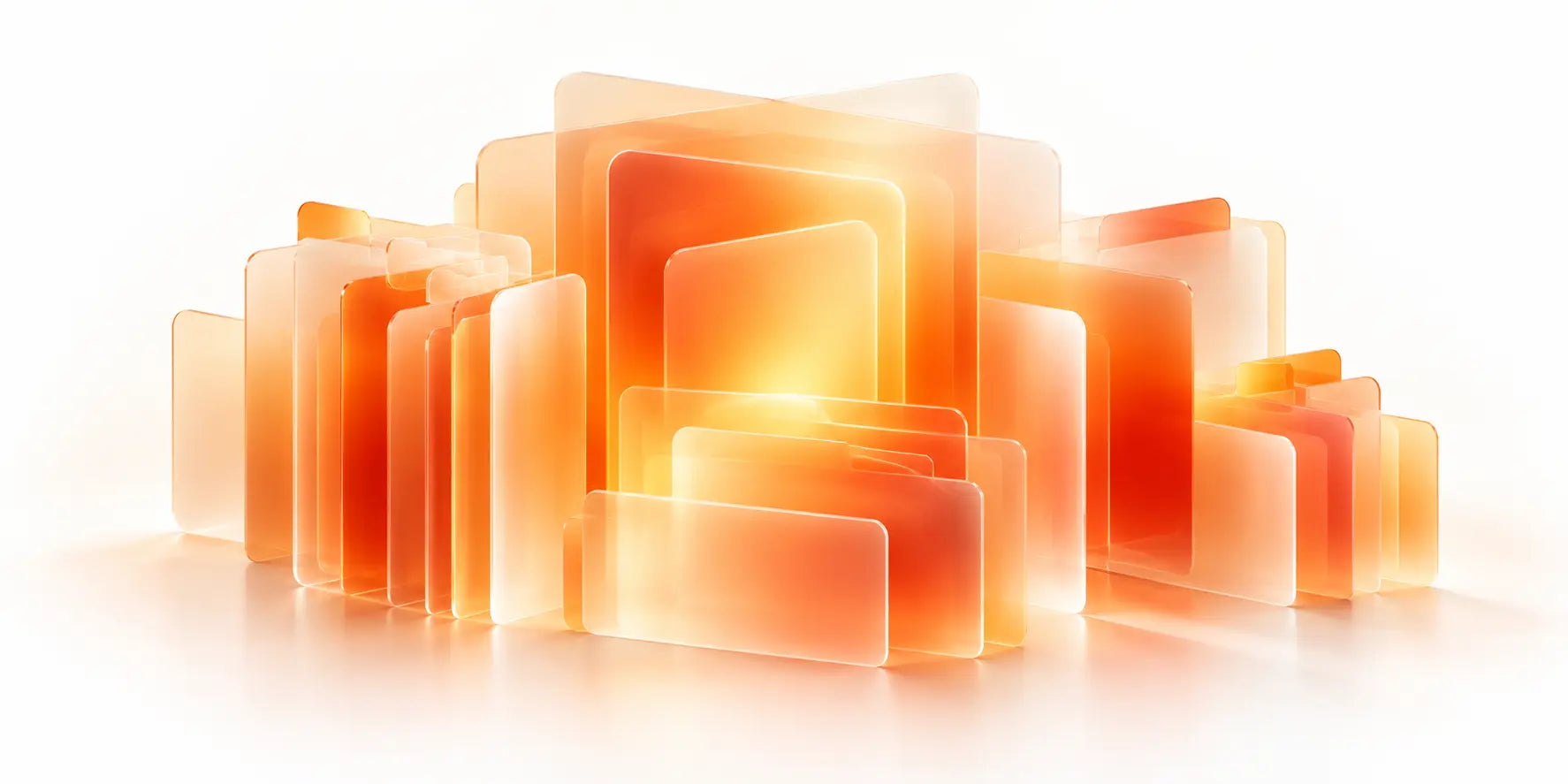 A detailed arrangement of translucent orange learning-resource panels